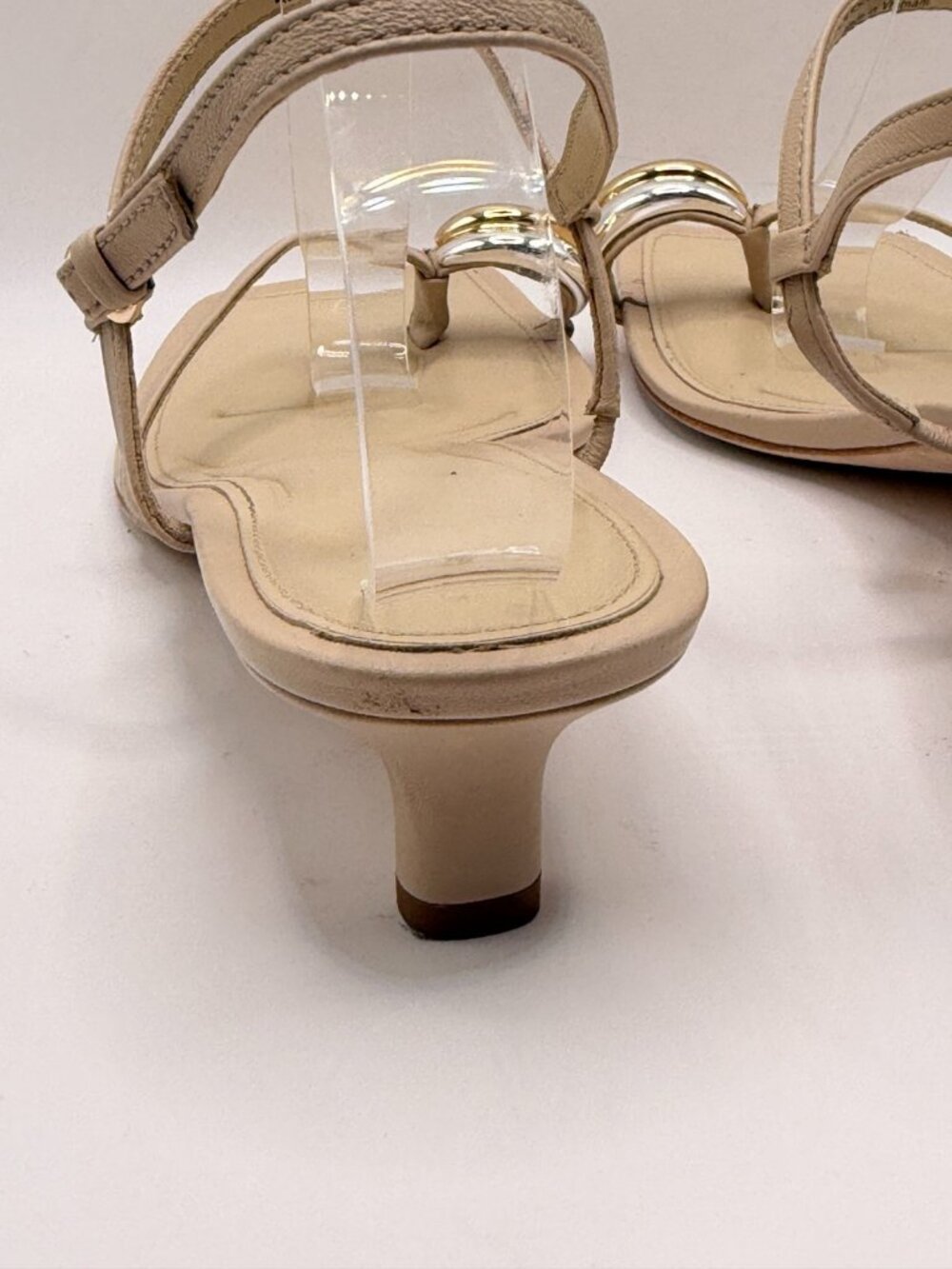 Vince Women Polli Birch Toe Ring Kitten Heel Sandal Sz 8.5 - Picture 9 of 13